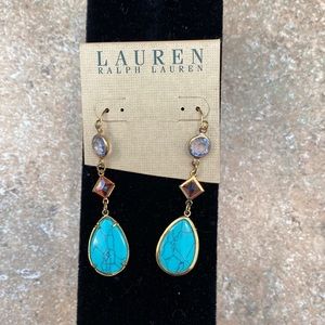 Lauren by Ralph Lauren dangle turquoise and gemstone earrings.  NWT great🎁 gift